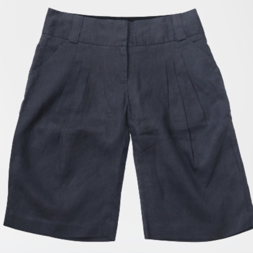 Kenneth Cole Bermuda Shorts 10 Vintage Ramie Navy